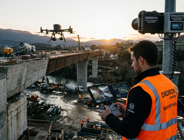 Uso de drones en Aragón para monitorización técnica y timelapse de obra.